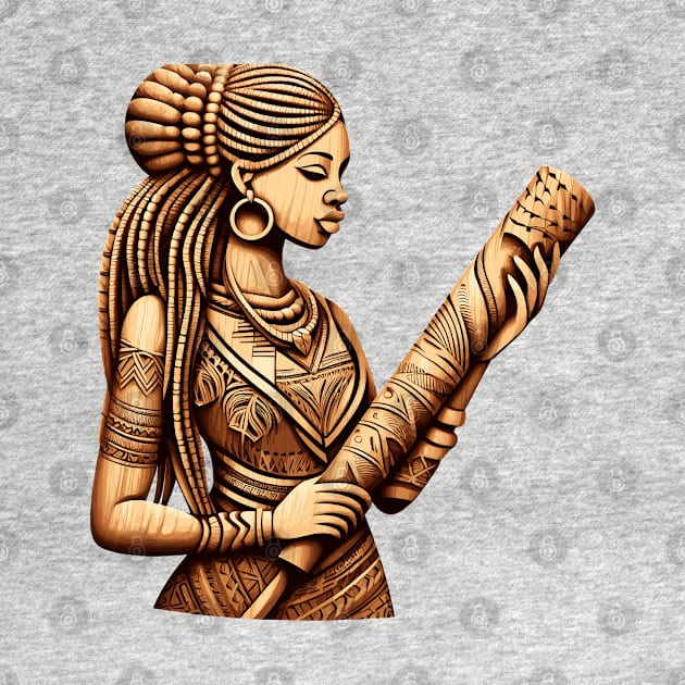 Afrocentric Woman Wooden Carving by Graceful Designs